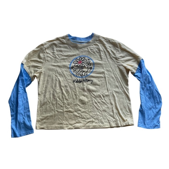 Keith Haring Layered Yellow/Blue Tee - Picture 1 of 5
